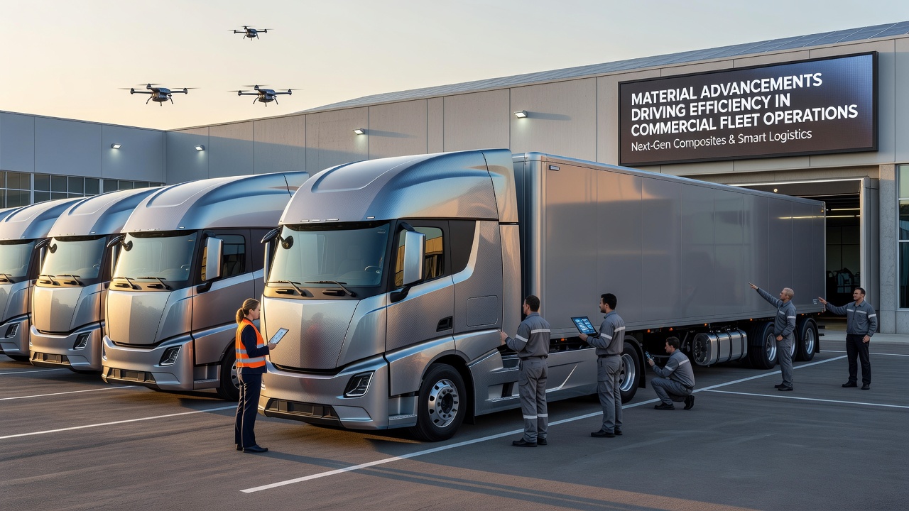 Graphene-enhanced commercial tires and lightweight wheel assemblies installed on long-haul freight vehicles
